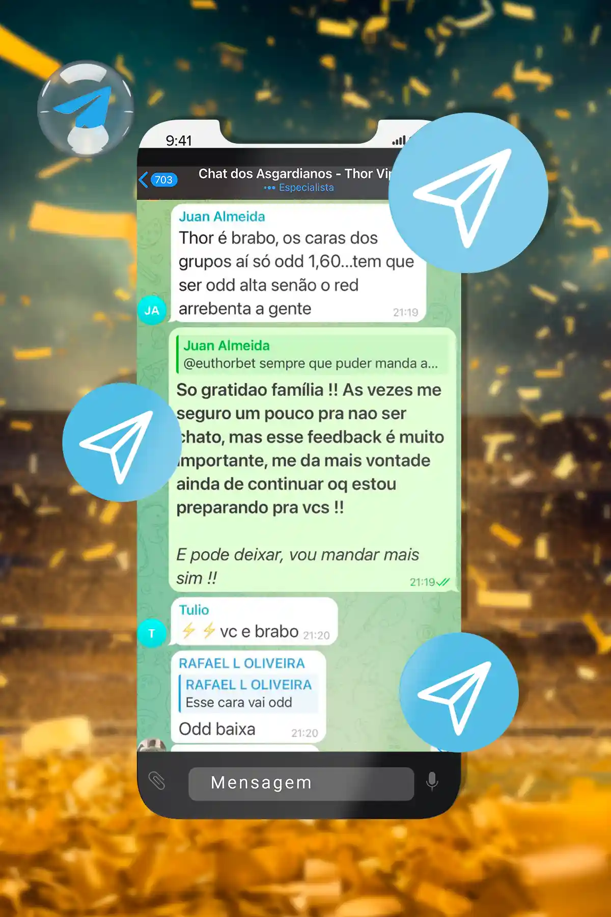 Print de depoimento de um membro da ThorBet