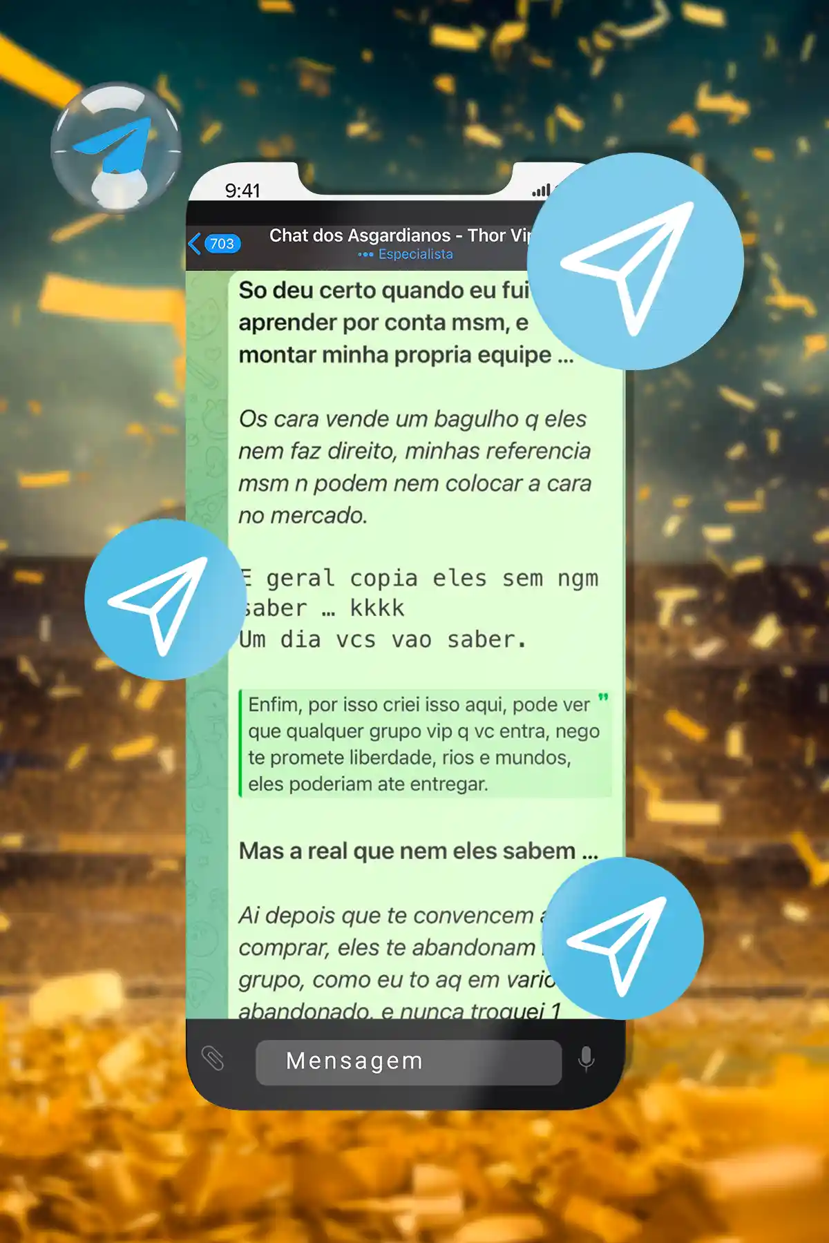 Print de depoimento de um membro da ThorBet